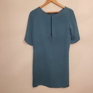 Babaton Teal Silk Mini Dress